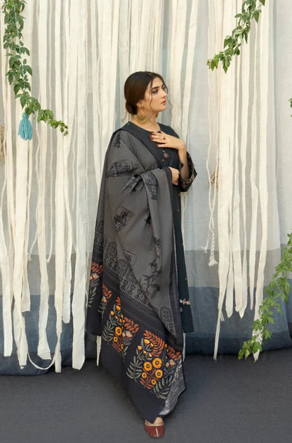 Urge 001 Unstitched Luxury Dhanak Heavy Embroidered 3PC Suit