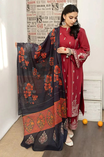 Urge Unstitched Lawn 3Pc Suit With Diamond Duaptta