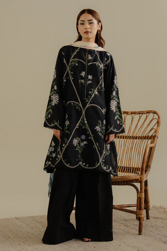 Zara Shahjahan 3PC Unstitched Luxury Lawn Heavy Embroidered Suit