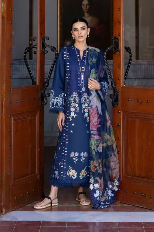 Crimson 001 Unstitched Luxury Dhanak Chikankari Heavy Embroidered 3PC Suit