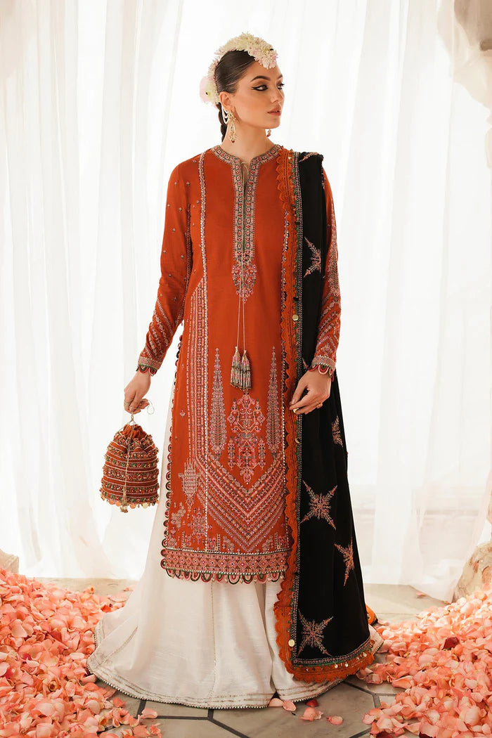 Hussain Rehar 019 Unstitched Luxury Dhanak Heavy Embroidered 3PC Suit