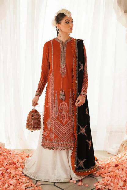 Hussain Rehar 019 Unstitched Luxury Dhanak Heavy Embroidered 3PC Suit