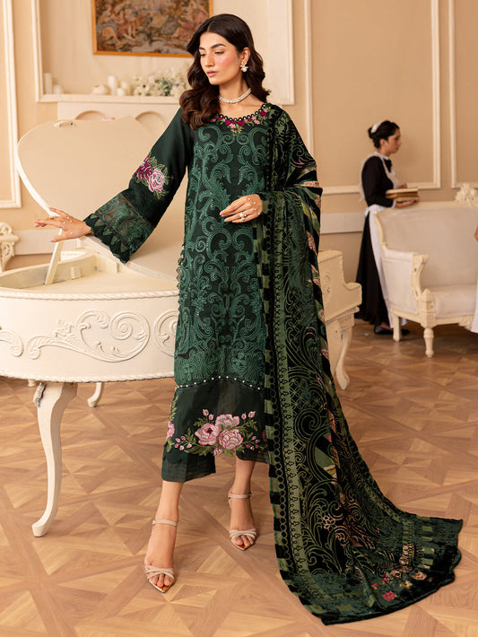 Zarnoor 3PC Unstitched Luxury Lawn Heavy Embroidered Suit