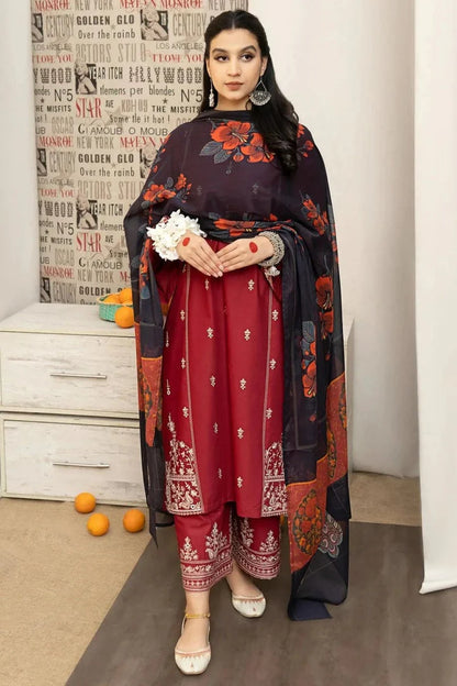 Urge Unstitched Lawn 3Pc Suit With Diamond Duaptta