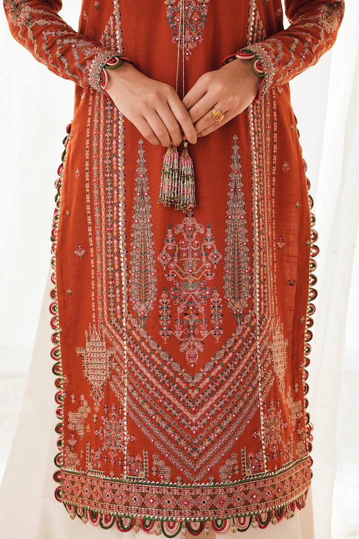 Hussain Rehar 019 Unstitched Luxury Dhanak Heavy Embroidered 3PC Suit