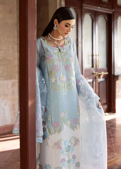 Crimson 004 Unstitched Luxury Dhanak Chikankari Heavy Embroidered 3PC Suit