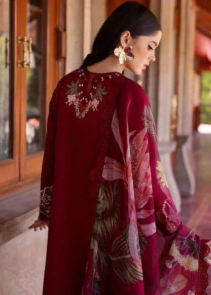 Crimson 002 Unstitched Luxury Dhanak Chikankari Heavy Embroidered 3PC Suit