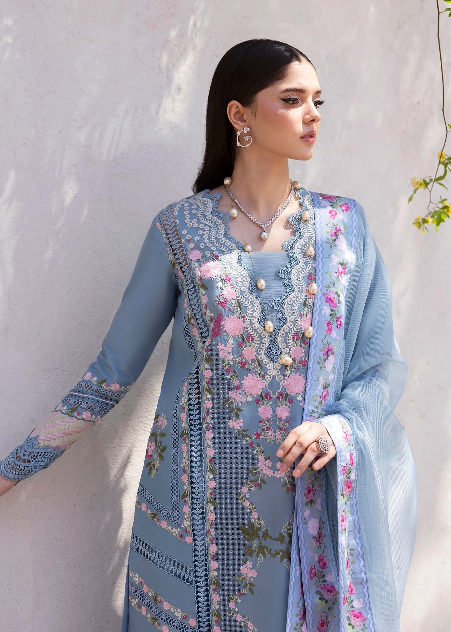 Crimson 006 Unstitched Luxury Dhanak Chikankari Heavy Embroidered 3PC Suit