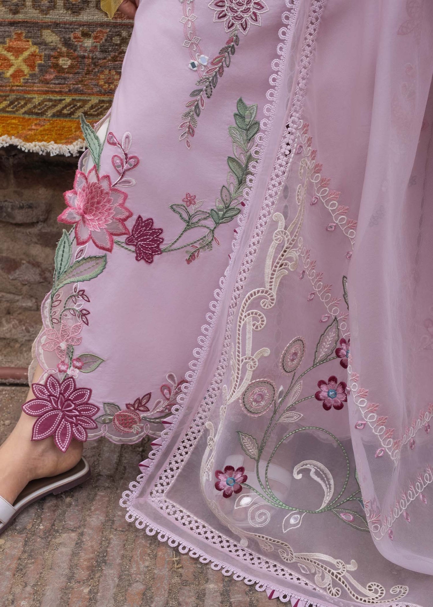 Crimson 005 Unstitched Luxury Dhanak Chikankari Heavy Embroidered 3PC Suit