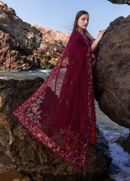 Crimson 007 Unstitched Luxury Dhanak Chikankari Heavy Embroidered 3PC Suit