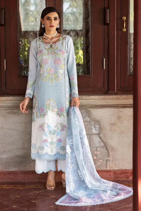 Crimson 004 Unstitched Luxury Dhanak Chikankari Heavy Embroidered 3PC Suit