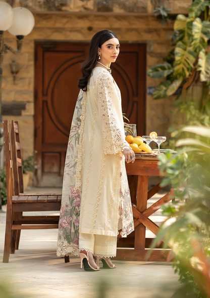 Elaf 3PC Unstitched Luxury Lawn Chikenkari Heavy Embroidered Suit