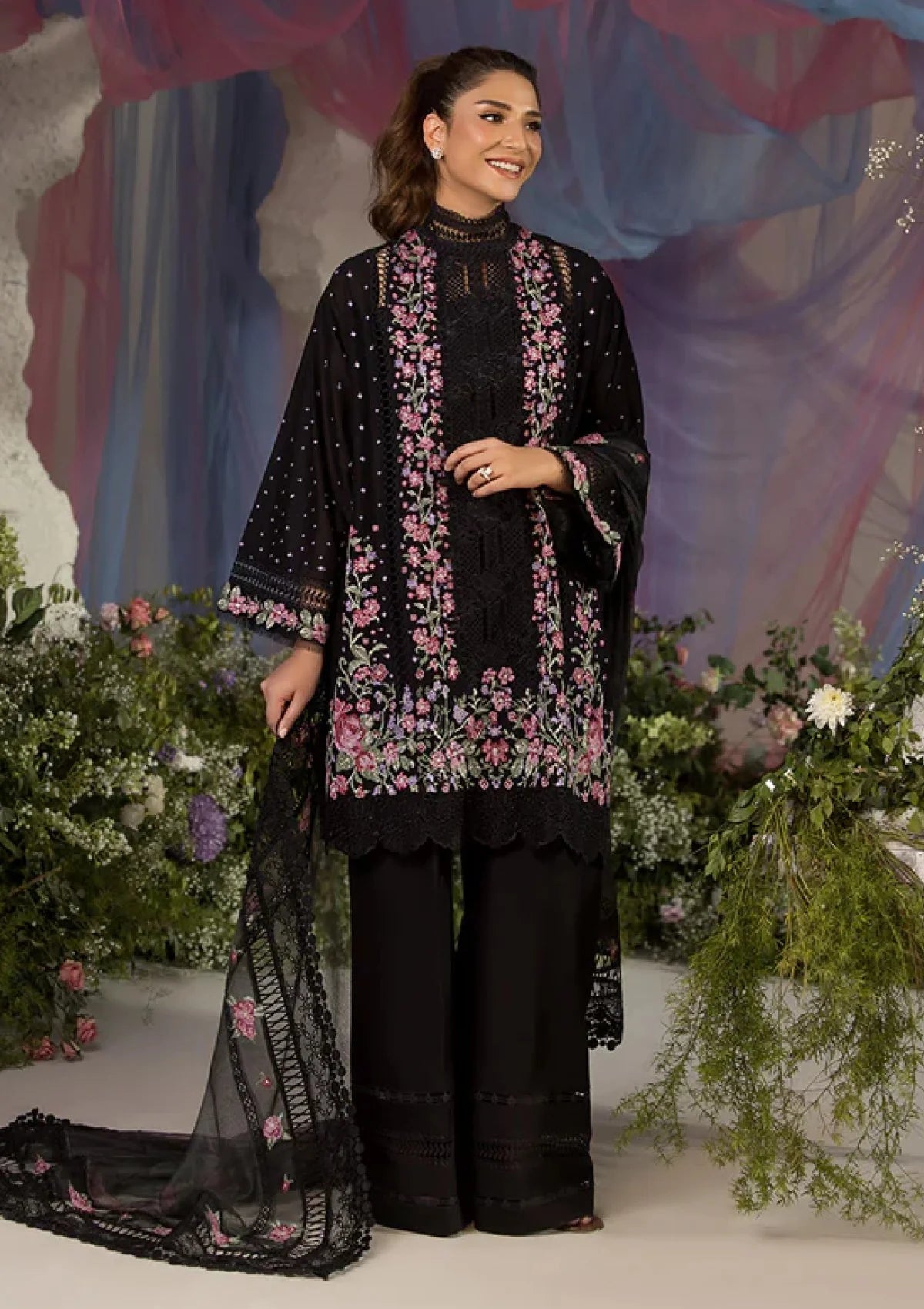 Sobia Nazir 3PC Unstitched Luxury Lawn Heavy Embroidered Suit