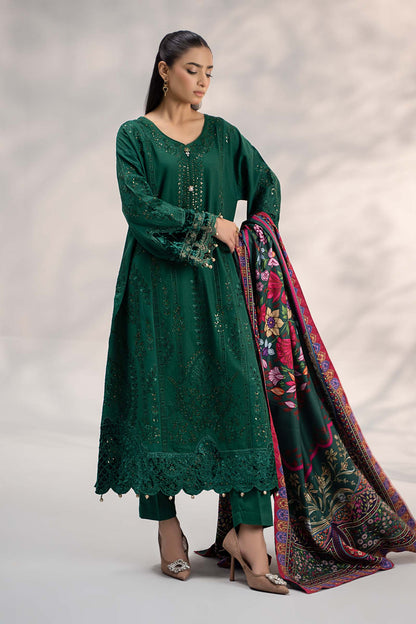 Maria B 3PC Unstitched Luxury Lawn Heavy Embroidered Suit