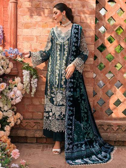 Mahnur 3PC Unstitched Luxury Lawn Chikenkari Heavy Embroidered Suit