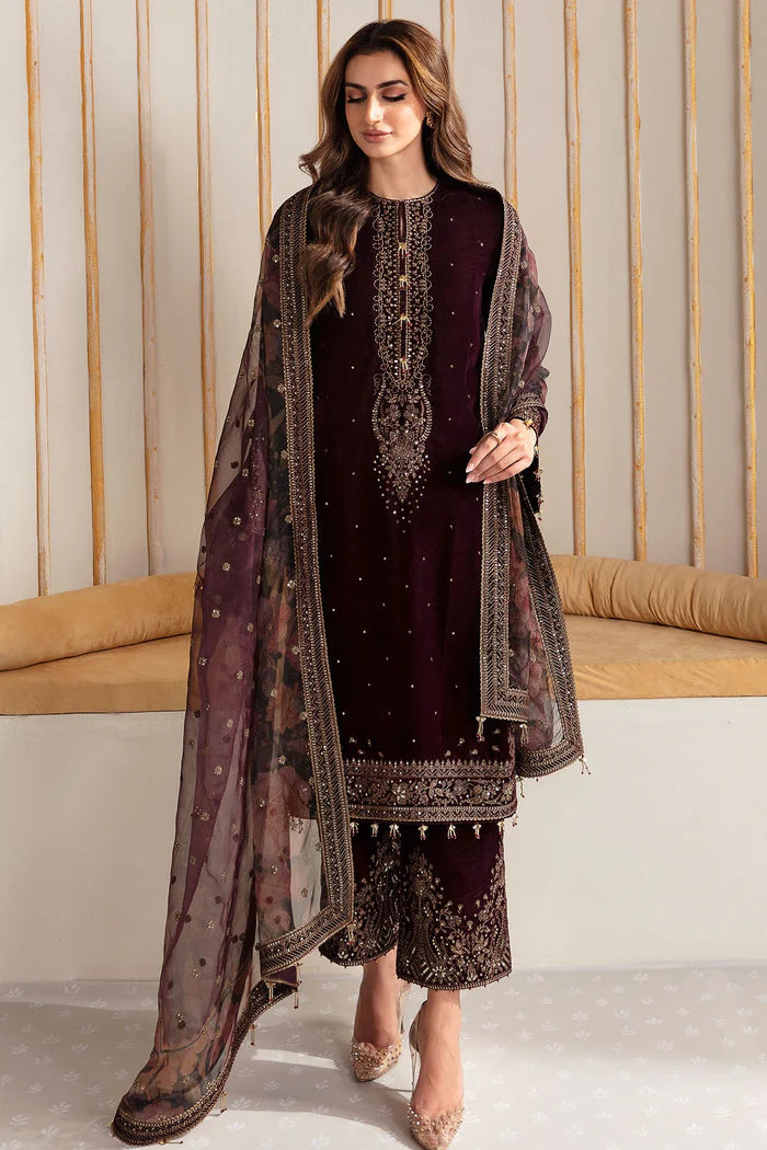 Jazmin 011 Unstitched Luxury Velvet Heavy Embroidered 3PC Suit