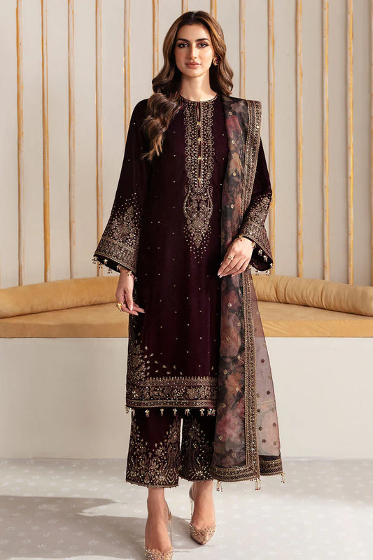 Jazmin 011 Unstitched Luxury Velvet Heavy Embroidered 3PC Suit