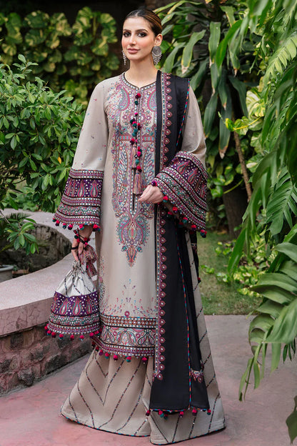 Jazmin 010 Unstitched Luxury Dhanak Heavy Embroidered 3PC Suit