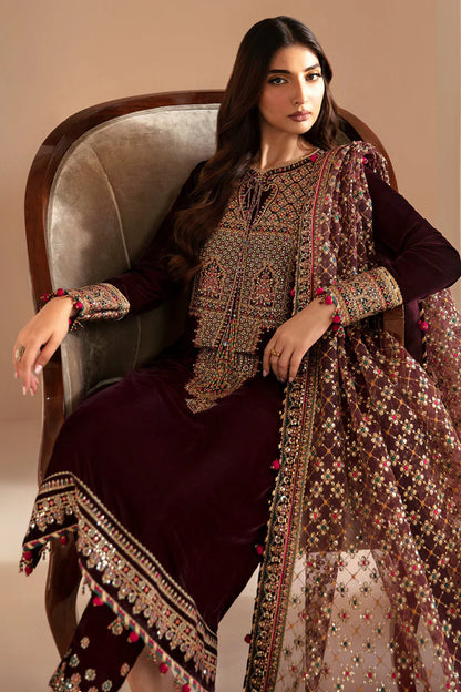 Jazmin 010 Unstitched Luxury Velvet Heavy Embroidered 3PC Suit
