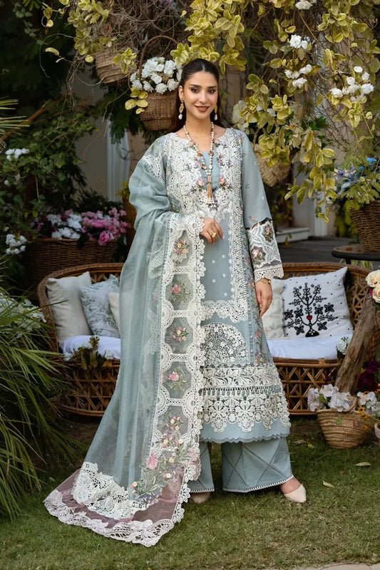 Elaf 003 Unstitched Luxury Dhanak Heavy Embroidered 3PC Suit