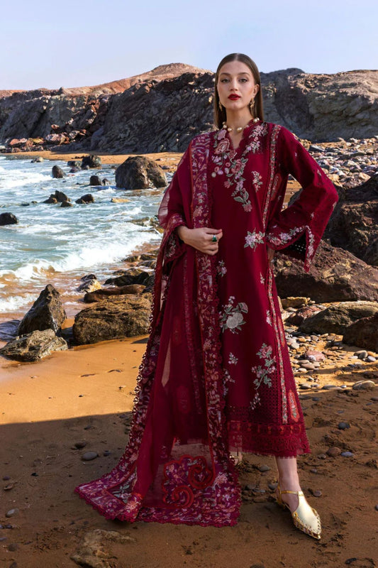 Crimson 007 Unstitched Luxury Dhanak Chikankari Heavy Embroidered 3PC Suit