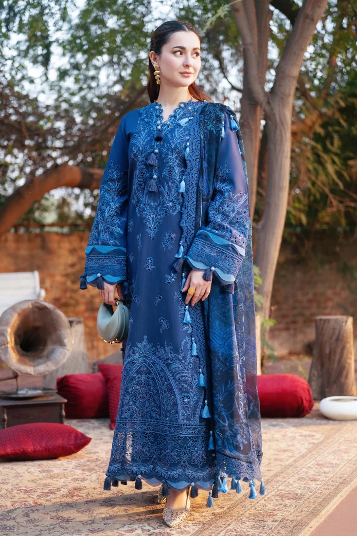 Jade 005 Unstitched Luxury Dhanak Chikenkari Heavy Embroidered 3PC Suit