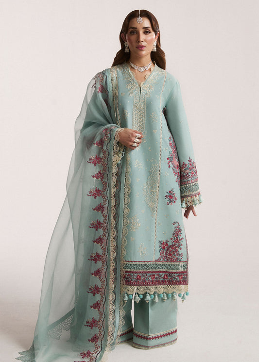 Hussain Rehar 3PC Unstitched Luxury Lawn Heavy Embroidered Suit