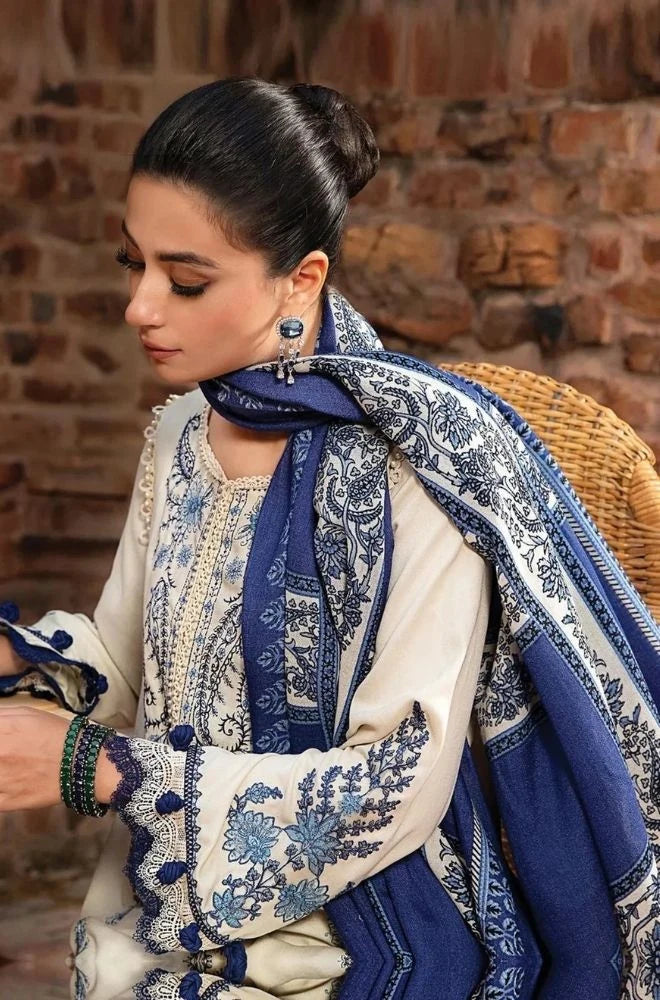 Maria B 007 Unstitched Luxury Dhanak Heavy Embroidered 3PC Suit