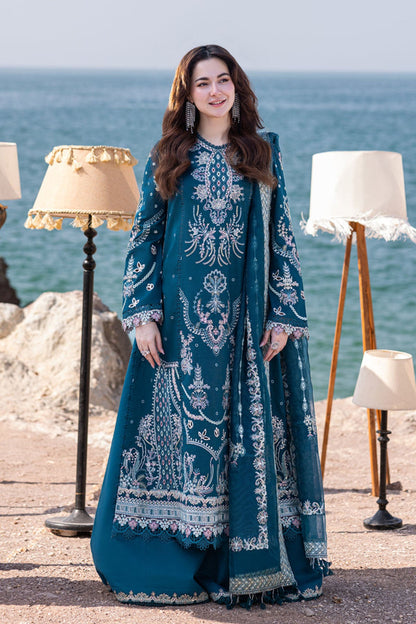 Qalamkar 3Pc Lawn Luxury Chikenkari Embroidered Suit