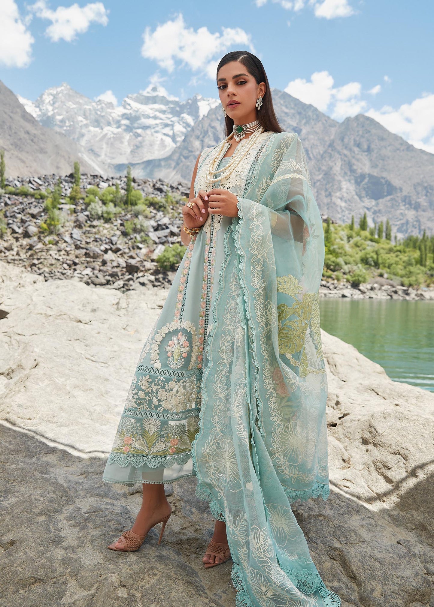 Crimson 3PC Unstitched Luxury Lawn Heavy Embroidered Suit