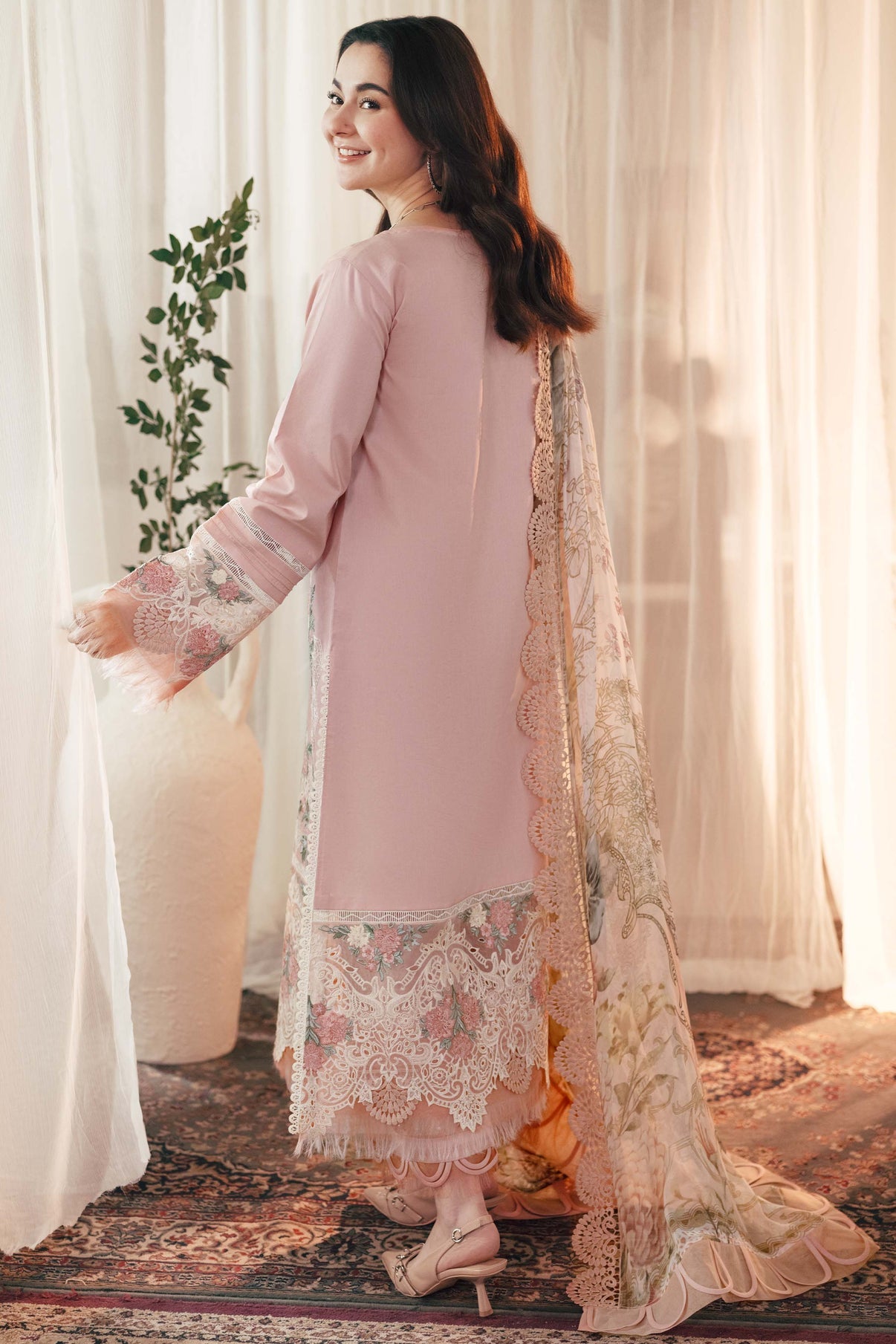 Jade 3PC Unstitched Luxury Lawn Chikenkari Heavy Embroidered Suit