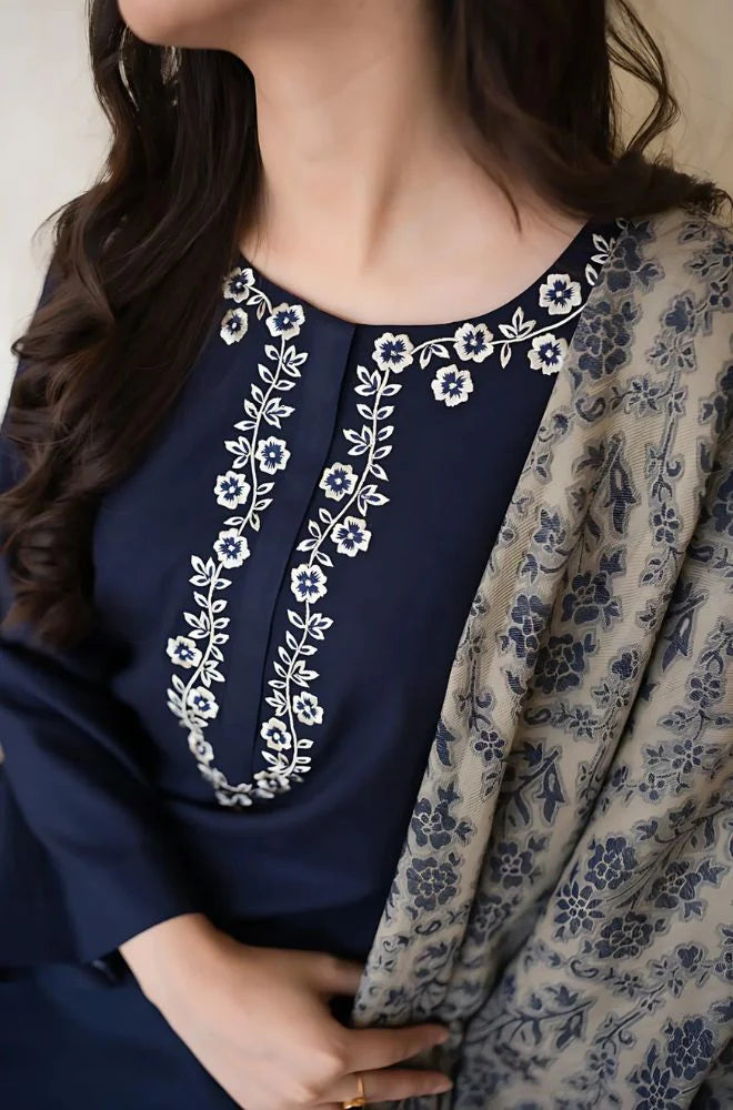 Asling 011 Unstitched Luxury Dhanak Heavy Embroidered 3PC Suit