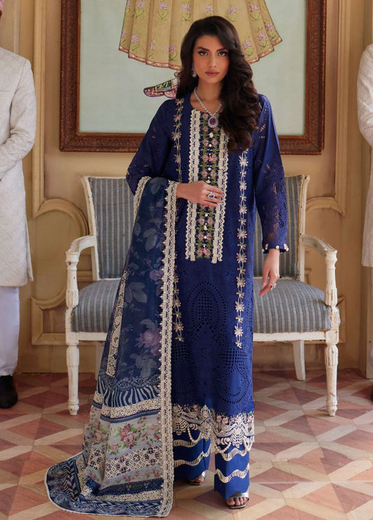 Elaf 3PC Unstitched Luxury Lawn Chikenkari Heavy Embroidered Suit