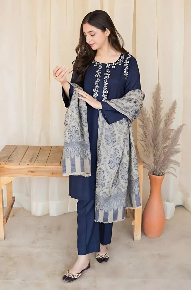 Asling 011 Unstitched Luxury Dhanak Heavy Embroidered 3PC Suit