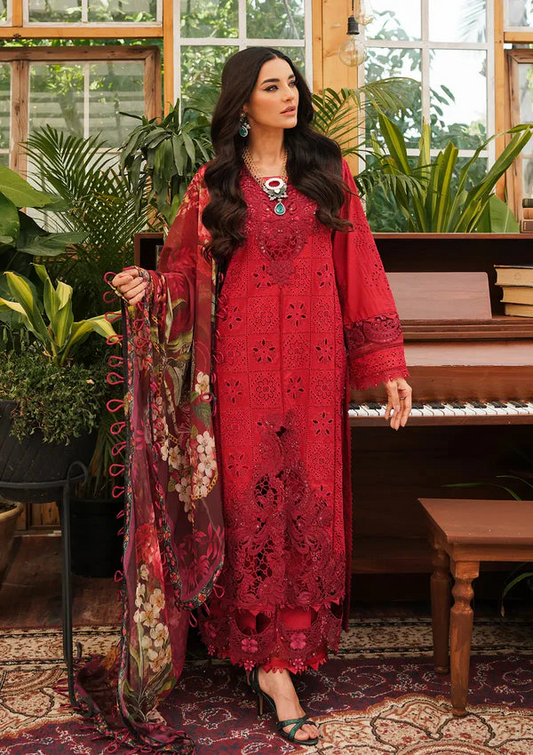 Kahf 3PC Unstitched Luxury Lawn Chikenkari Heavy Embroidered Suit