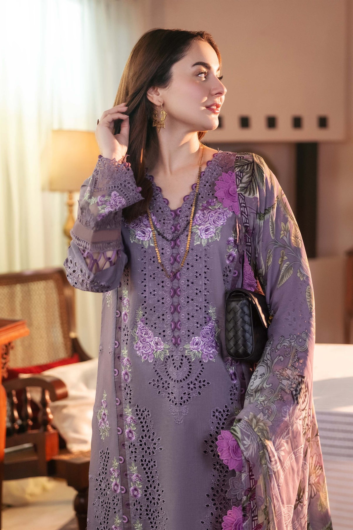 Jade 3PC Unstitched Luxury Lawn Chikenkari Heavy Embroidered Suit