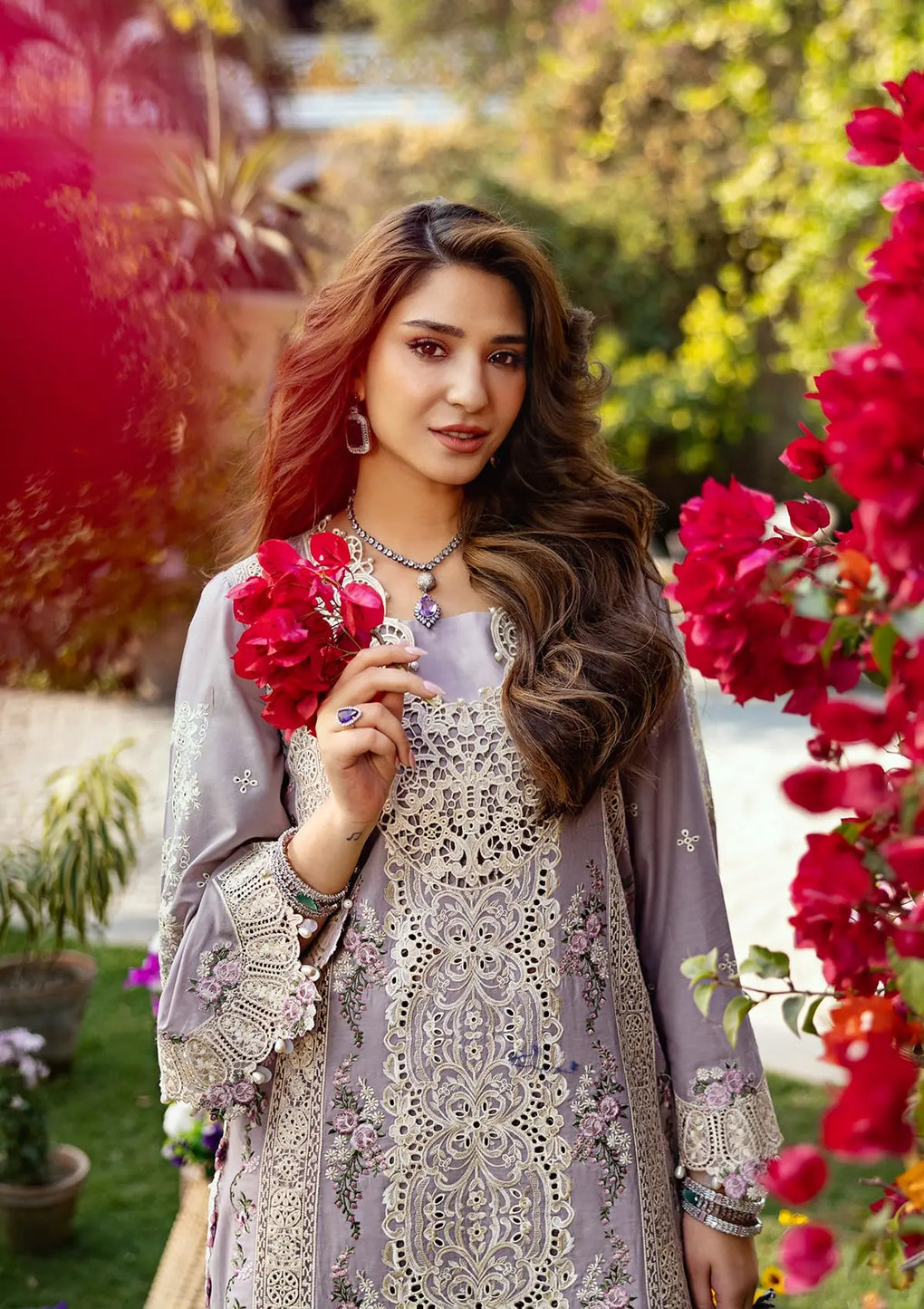 Elaf 3PC Unstitched Luxury Lawn Chikenkari Heavy Embroidered Suit