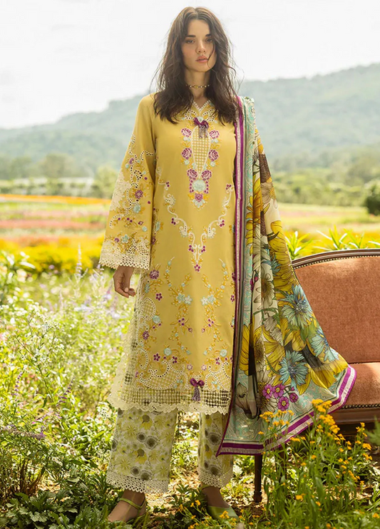 Mushq 3PC Unstitched Luxury Lawn Chikenkari Heavy Embroidered Suit
