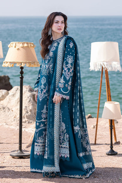 Qalamkar 3Pc Lawn Luxury Chikenkari Embroidered Suit