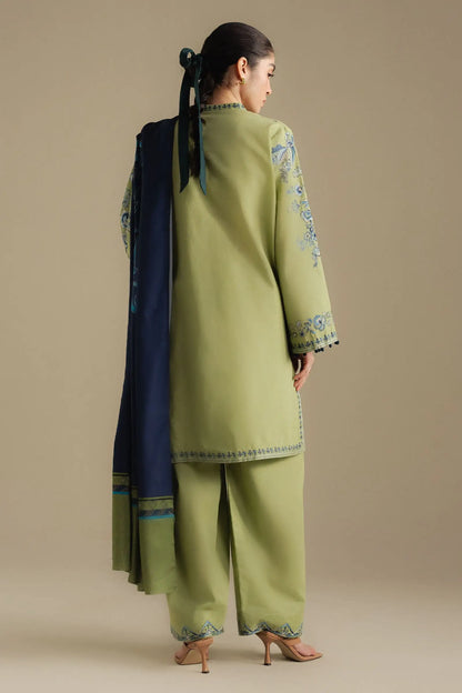 Zara Shahjahan 022 Unstitched Luxury Dhanak Heavy Embroidered 3PC Suit