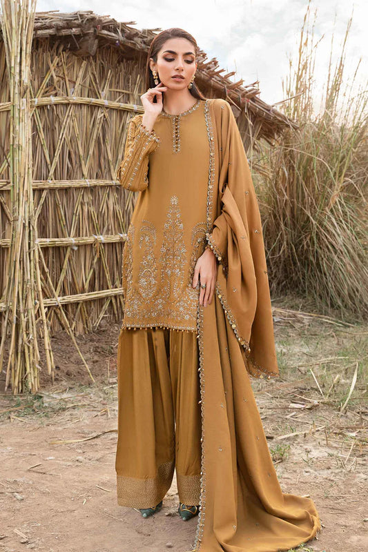 Maria B 011 Unstitched Luxury Dhanak Heavy Embroidered 3PC Suit