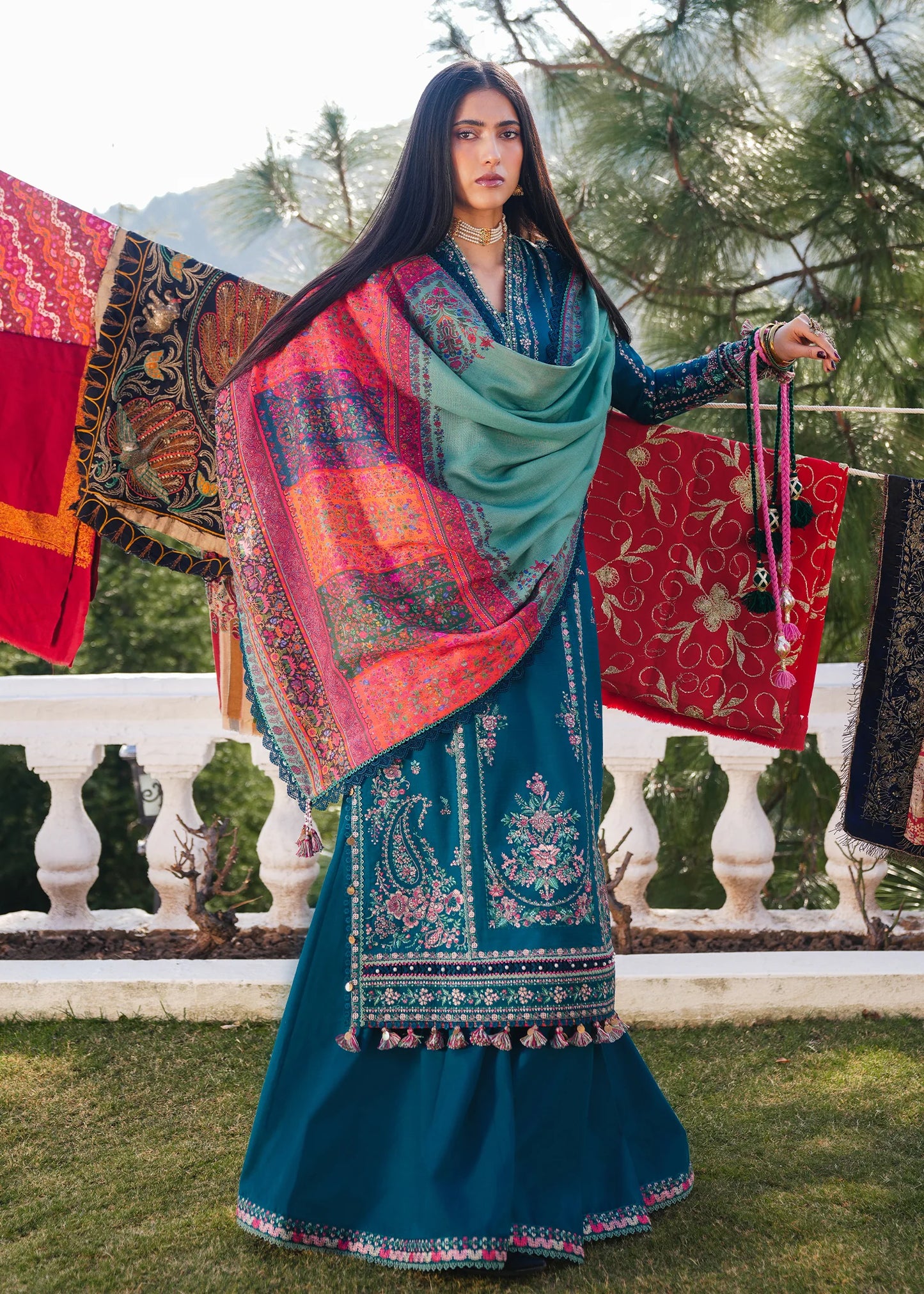 Hussain Rehar 010 Unstitched Luxury Dhanak Heavy Embroidered 3PC Suit