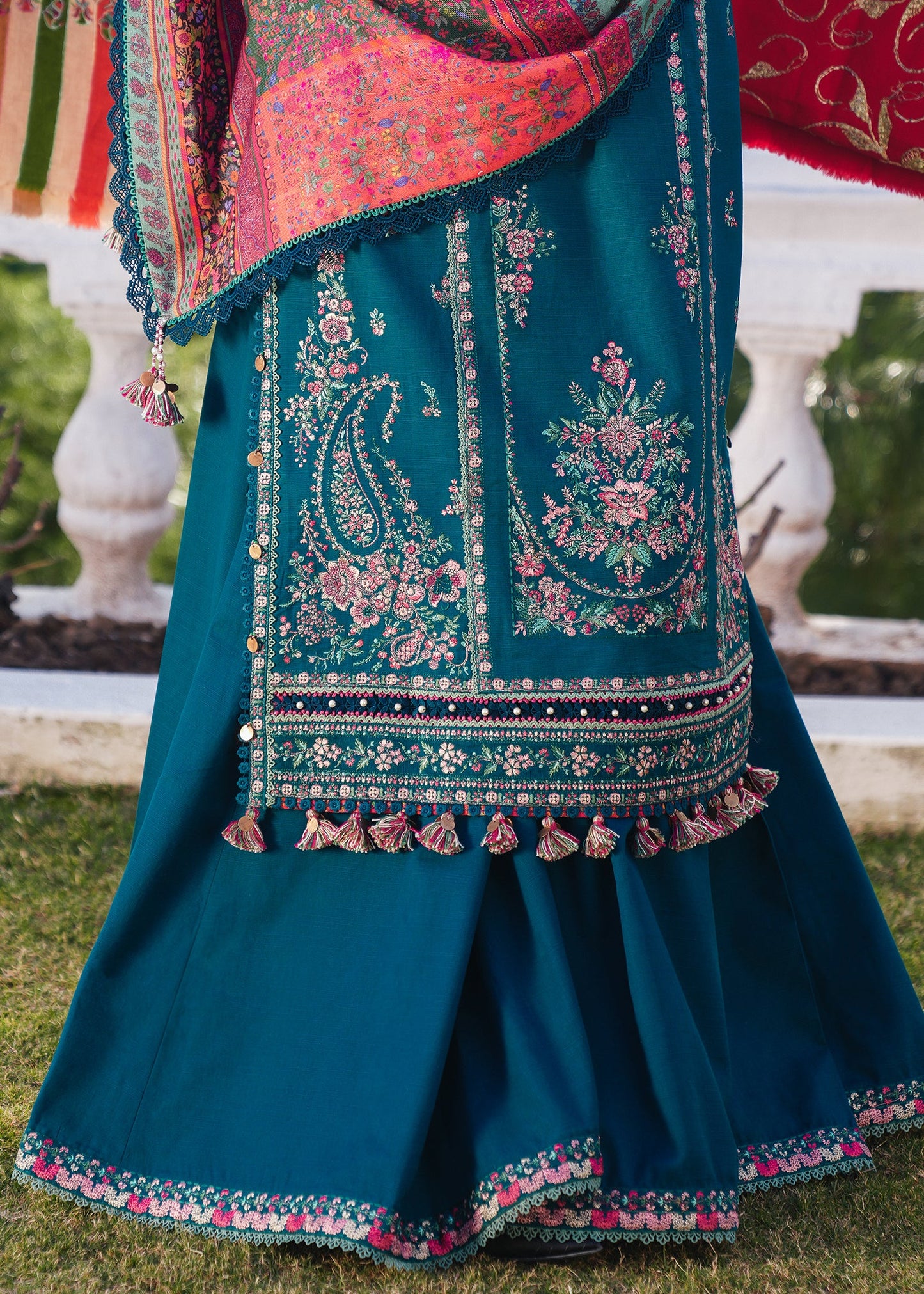 Hussain Rehar 010 Unstitched Luxury Dhanak Heavy Embroidered 3PC Suit