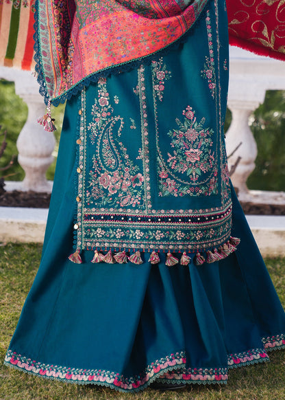 Hussain Rehar 010 Unstitched Luxury Dhanak Heavy Embroidered 3PC Suit