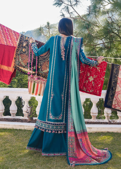 Hussain Rehar 010 Unstitched Luxury Dhanak Heavy Embroidered 3PC Suit