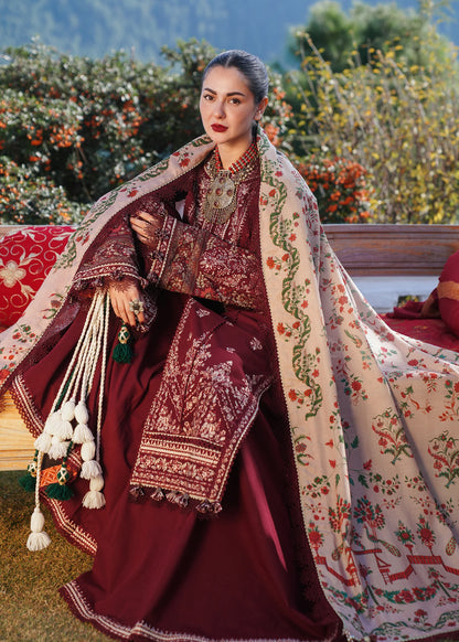 Hussain Rehar 009 Unstitched Luxury Dhanak Heavy Embroidered 3PC Suit