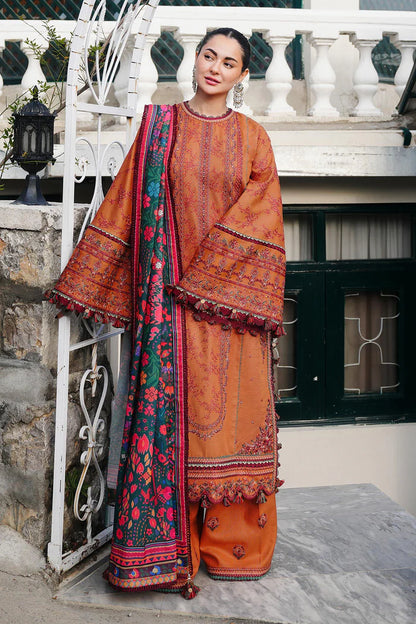 Hussain Rehar 016 Unstitched Luxury Dhanak Heavy Embroidered 3PC Suit