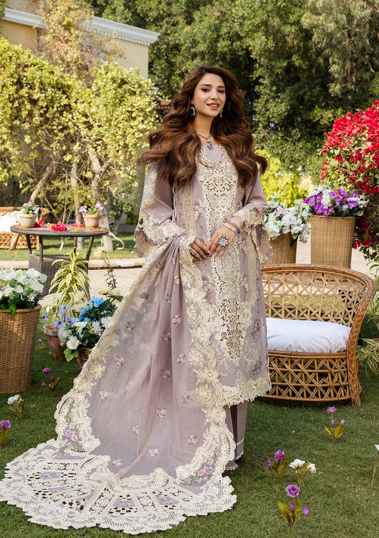Elaf 3PC Unstitched Luxury Lawn Chikenkari Heavy Embroidered Suit