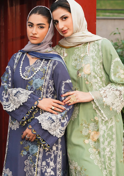 Elaf 3PC Luxury Suit Unstitched Lawn Heavy Chikenkari Embroidered