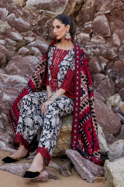 Zainab Chottani FZH-6201 Lawn Dupatta & Emb Patches 3Pc Unstitched